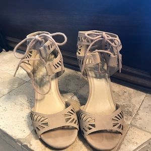 Chinese laundry lace up wedges